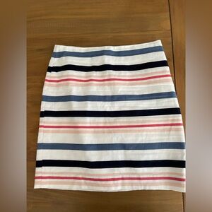 Ann Taylor Blue and Pink Striped Pencil Skirt size 0